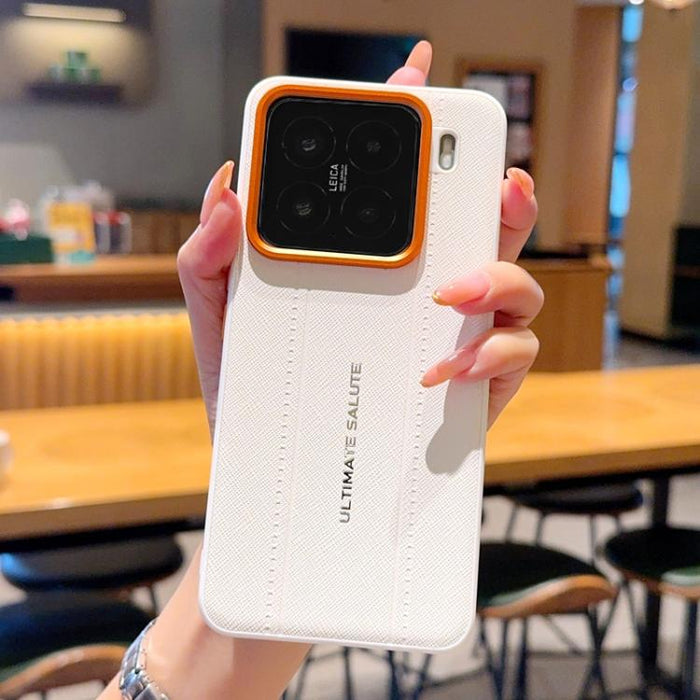 Funda para teléfono de cuero vegano con marco de lente de cámara de metal y botones, For Xiaomi 17 Ultra, For Xiaomi 17 Pro Max, For Xiaomi 17 Pro, For Xiaomi 17, For Xiaomi 15S Pro, For Xiaomi 15 Ultra, For Xiaomi 15 Pro, For Xiaomi 15                ...