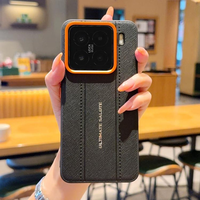 Funda para teléfono de cuero vegano con marco de lente de cámara de metal y botones, For Xiaomi 17 Ultra, For Xiaomi 17 Pro Max, For Xiaomi 17 Pro, For Xiaomi 17, For Xiaomi 15S Pro, For Xiaomi 15 Ultra, For Xiaomi 15 Pro, For Xiaomi 15                ...