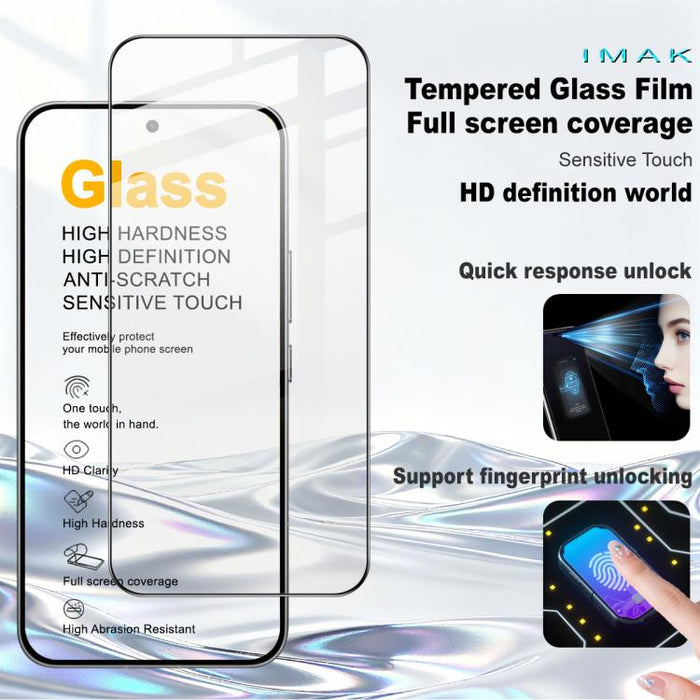 Protector de pantalla de vidrio templado de cobertura total imak Pro+ Series, compatible con desbloqueo por huella dactilar., For Redmi K90 Max 5G / K80 Ultra