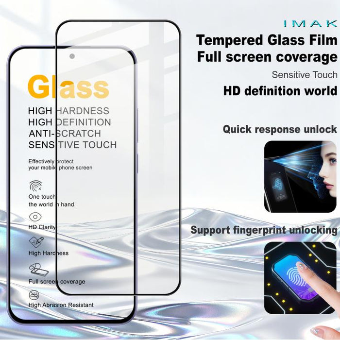 Protector de pantalla de vidrio templado de cobertura total imak Pro+ Series, compatible con desbloqueo por huella dactilar., For Redmi K90 Max 5G / K80 Ultra