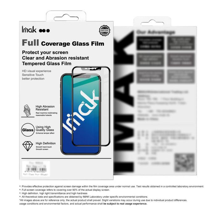 Protector de pantalla de vidrio templado de cobertura total imak Pro+ Series, compatible con desbloqueo por huella dactilar., For Redmi K90 Max 5G / K80 Ultra