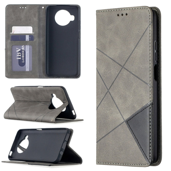 Estuche de cuero magnético con tapa horizontal con textura de rombos con soporte y ranuras para tarjetas, For Nokia 2.4, For Nokia 3.4, For Xiaomi Mi 10T / 10 Pro 5G, For Xiaomi Mi 10T Lite 5G, For Xiaomi Mi Poco X3