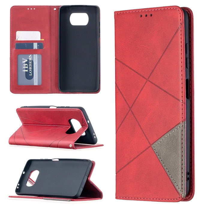 Estuche de cuero magnético con tapa horizontal con textura de rombos con soporte y ranuras para tarjetas, For Nokia 2.4, For Nokia 3.4, For Xiaomi Mi 10T / 10 Pro 5G, For Xiaomi Mi 10T Lite 5G, For Xiaomi Mi Poco X3