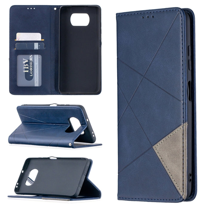 Estuche de cuero magnético con tapa horizontal con textura de rombos con soporte y ranuras para tarjetas, For Nokia 2.4, For Nokia 3.4, For Xiaomi Mi 10T / 10 Pro 5G, For Xiaomi Mi 10T Lite 5G, For Xiaomi Mi Poco X3
