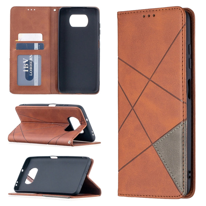 Estuche de cuero magnético con tapa horizontal con textura de rombos con soporte y ranuras para tarjetas, For Nokia 2.4, For Nokia 3.4, For Xiaomi Mi 10T / 10 Pro 5G, For Xiaomi Mi 10T Lite 5G, For Xiaomi Mi Poco X3