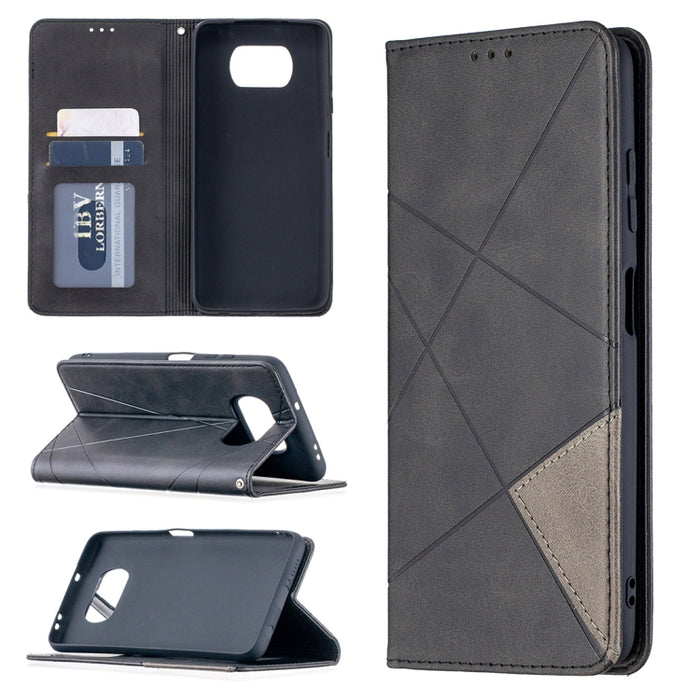 Estuche de cuero magnético con tapa horizontal con textura de rombos con soporte y ranuras para tarjetas, For Nokia 2.4, For Nokia 3.4, For Xiaomi Mi 10T / 10 Pro 5G, For Xiaomi Mi 10T Lite 5G, For Xiaomi Mi Poco X3