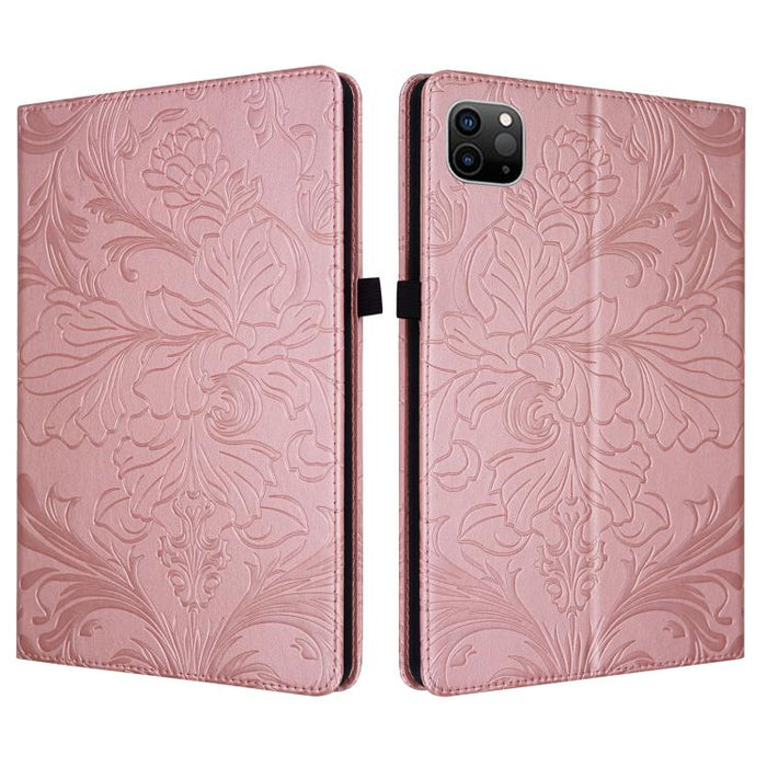 Funda para tablet de piel vegana con estampado floral en relieve, For iPad Pro 12.9 2020 2021