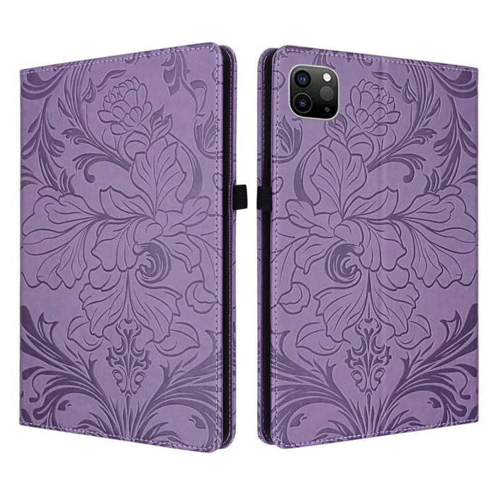 Funda para tablet de piel vegana con estampado floral en relieve, For iPad Pro 12.9 2020 2021