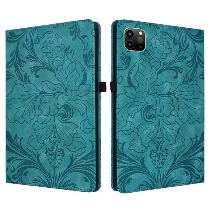 Funda para tablet de piel vegana con estampado floral en relieve, For iPad Pro 12.9 2020 2021