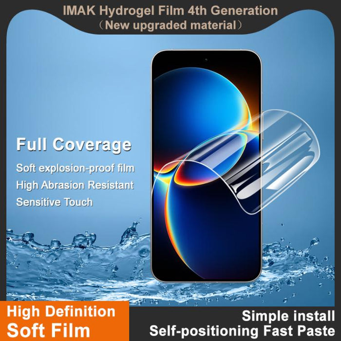 Película de hidrogel para pantalla de cobertura total de cuarta generación de imak, compatible con desbloqueo por huella dactilar., For Redmi K90 Max 5G / K80 Ultra