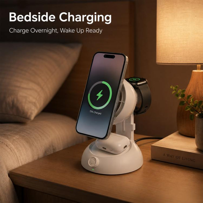 Cargador rápido inalámbrico magnético 3 en 1 con ventilador YT50 de 25 W