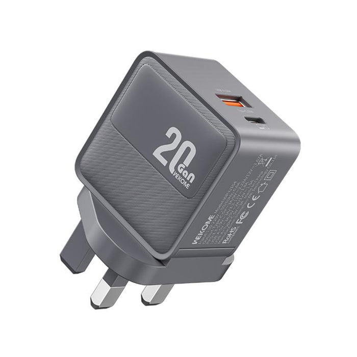 Cargador WK WP-U104 Swift de 20 W con puertos USB-C/Tipo-C y USB-A, US Plug, EU Plug, UK Plug