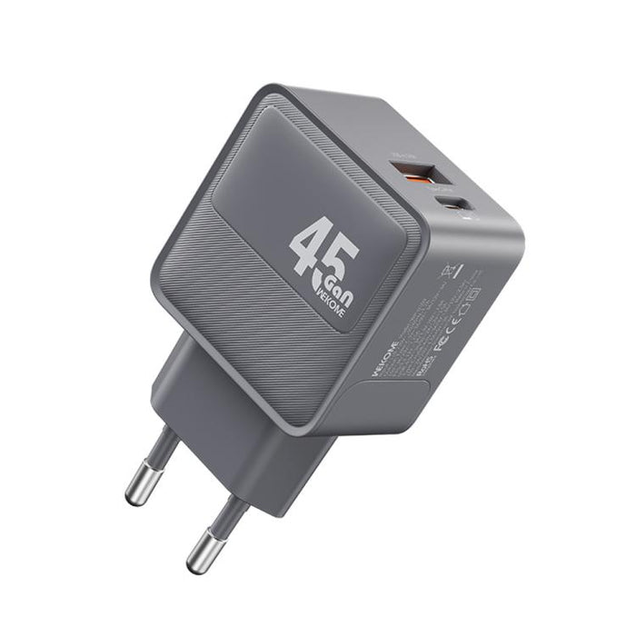 Cargador WK WP-U103 Swift de 45 W con puertos USB-C/Tipo-C y USB-A, US Plug, EU Plug, UK Plug
