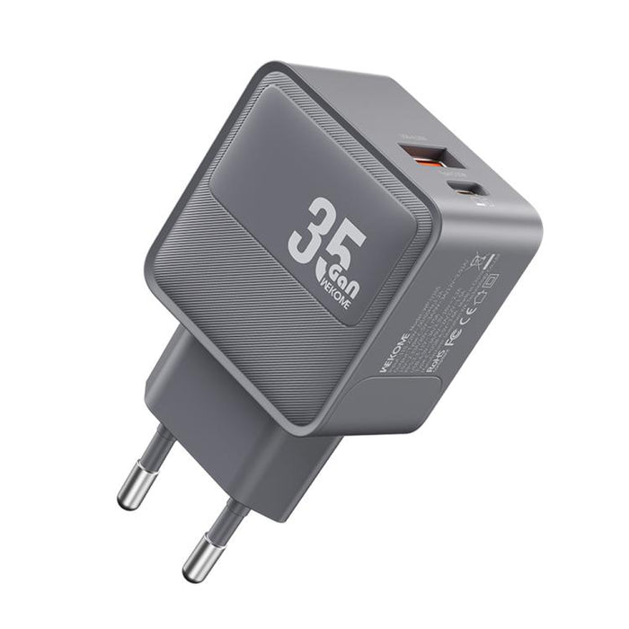 Cargador WK WP-U105 Swift de 35 W con puertos USB-C/Tipo-C y USB-A, US Plug, EU Plug, UK Plug