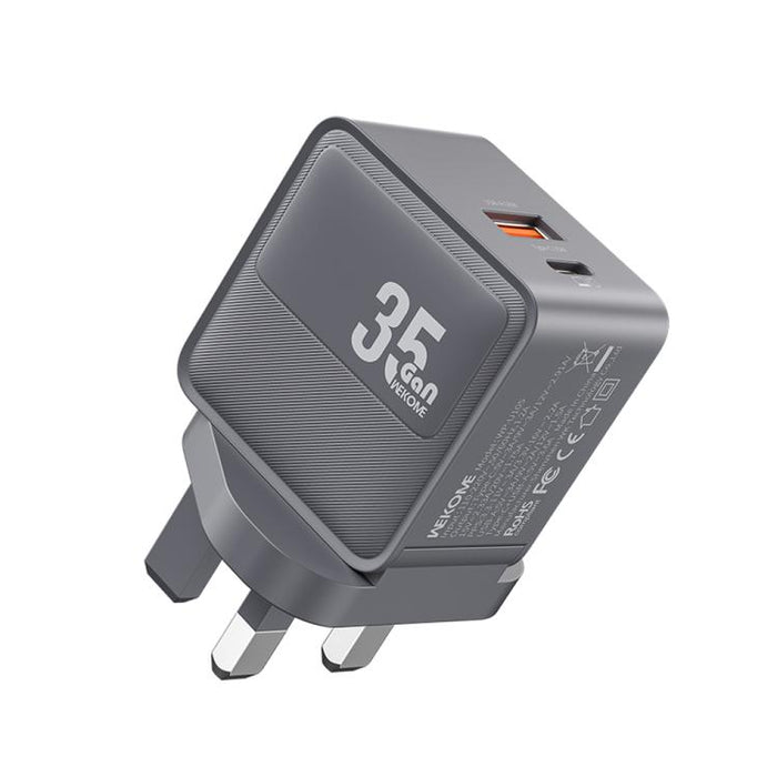 Cargador WK WP-U105 Swift de 35 W con puertos USB-C/Tipo-C y USB-A, US Plug, EU Plug, UK Plug