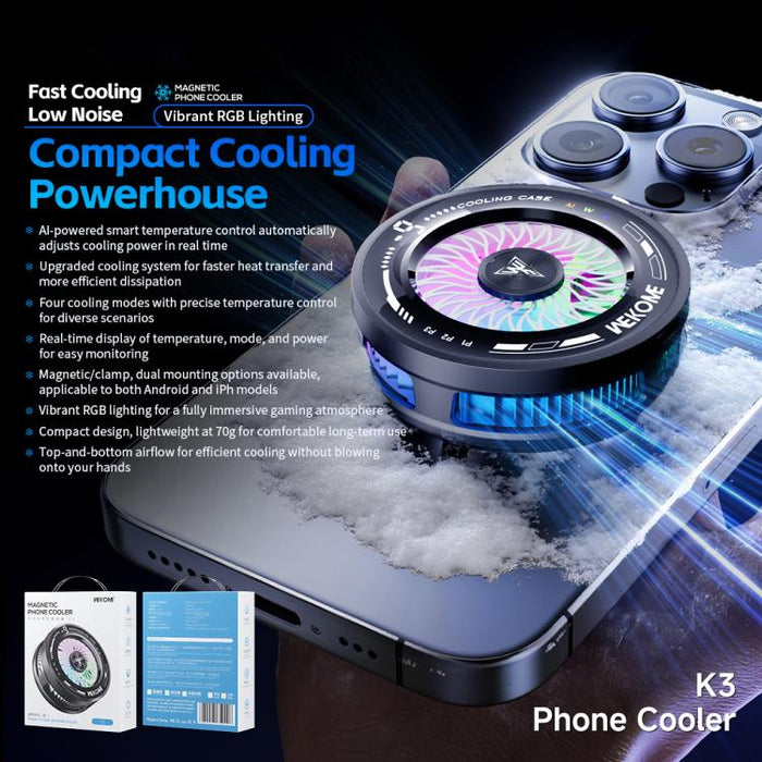 Refrigerador inteligente para teléfonos móviles WK K3 con control de temperatura, K3