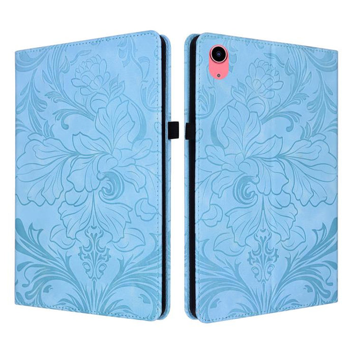 Funda para tablet de piel vegana con estampado floral en relieve y función de encendido/apagado automático., For iPad Air 13 2026/2025/2024, For iPad Air 11 2024/2025/2026, For iPad Pro 11 2024 / 2025, For iPad 2025 / 2022, For iPad mini 6 / mini 2024 ...