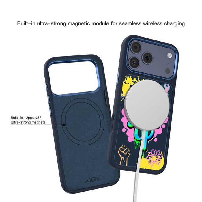 Funda magnética para teléfono Mutural Graffiti Series, For iPhone 17 Pro Max, For iPhone 17 Pro