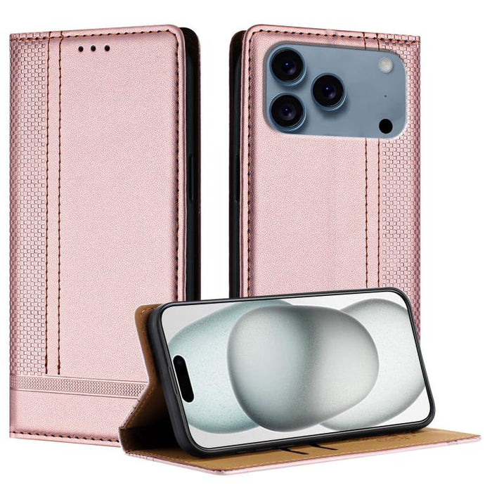Funda para teléfono de cuero vegano resistente a los arañazos con diseño de costuras, For iPhone 17e / 16e, For iPhone 17 Pro Max, For iPhone 17 Pro, For iPhone 17, For iPhone Air, For iPhone 16 Pro Max, For iPhone 16 Pro, For iPhone 16 Plus           ...
