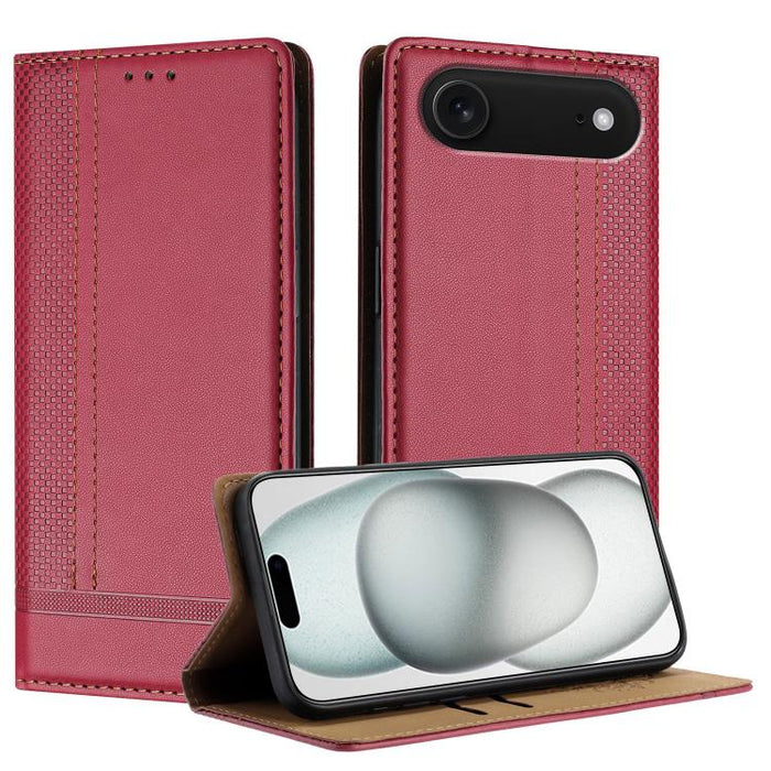 Funda para teléfono de cuero vegano resistente a los arañazos con diseño de costuras, For iPhone 17e / 16e, For iPhone 17 Pro Max, For iPhone 17 Pro, For iPhone 17, For iPhone Air, For iPhone 16 Pro Max, For iPhone 16 Pro, For iPhone 16 Plus           ...
