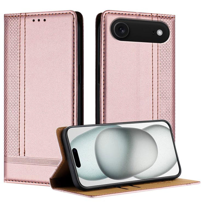 Funda para teléfono de cuero vegano resistente a los arañazos con diseño de costuras, For iPhone 17e / 16e, For iPhone 17 Pro Max, For iPhone 17 Pro, For iPhone 17, For iPhone Air, For iPhone 16 Pro Max, For iPhone 16 Pro, For iPhone 16 Plus           ...