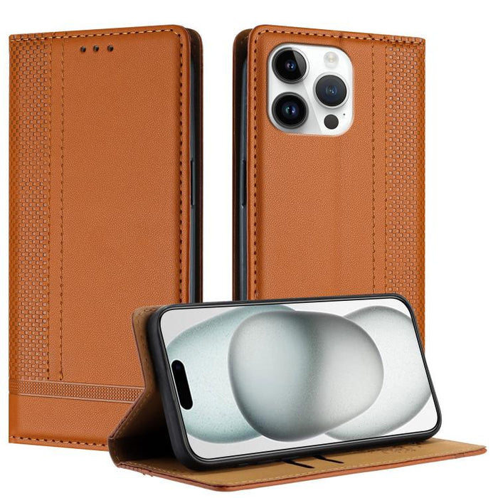 Funda para teléfono de cuero vegano resistente a los arañazos con diseño de costuras, For iPhone 17e / 16e, For iPhone 17 Pro Max, For iPhone 17 Pro, For iPhone 17, For iPhone Air, For iPhone 16 Pro Max, For iPhone 16 Pro, For iPhone 16 Plus           ...