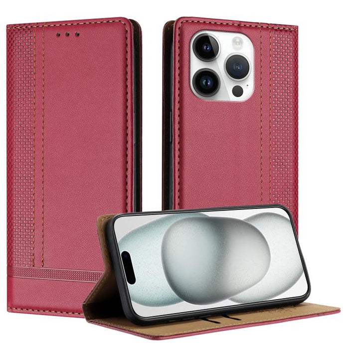 Funda para teléfono de cuero vegano resistente a los arañazos con diseño de costuras, For iPhone 17e / 16e, For iPhone 17 Pro Max, For iPhone 17 Pro, For iPhone 17, For iPhone Air, For iPhone 16 Pro Max, For iPhone 16 Pro, For iPhone 16 Plus           ...