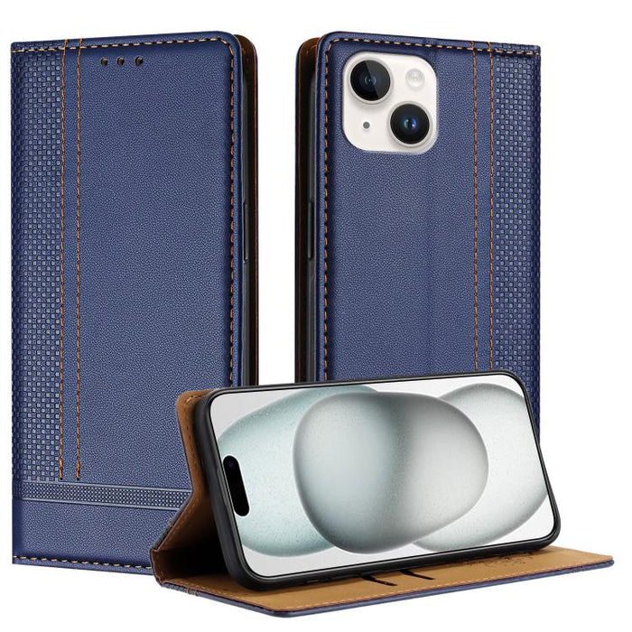 Funda para teléfono de cuero vegano resistente a los arañazos con diseño de costuras, For iPhone 15, For iPhone 14 Plus, For iPhone 14 Pro, For iPhone 14 Pro Max, For iPhone 8/7/6/SE 2022, For iPhone 13 Pro Max, For iPhone 13 Pro, For iPhone 13 / 14   ...
