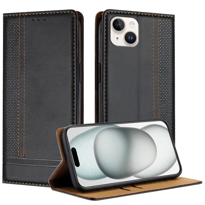 Funda para teléfono de cuero vegano resistente a los arañazos con diseño de costuras, For iPhone 15, For iPhone 14 Plus, For iPhone 14 Pro, For iPhone 14 Pro Max, For iPhone 8/7/6/SE 2022, For iPhone 13 Pro Max, For iPhone 13 Pro, For iPhone 13 / 14   ...
