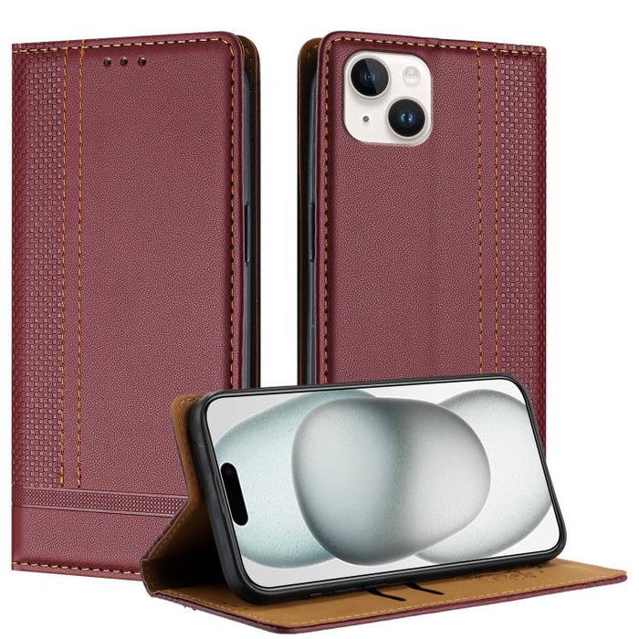 Funda para teléfono de cuero vegano resistente a los arañazos con diseño de costuras, For iPhone 15, For iPhone 14 Plus, For iPhone 14 Pro, For iPhone 14 Pro Max, For iPhone 8/7/6/SE 2022, For iPhone 13 Pro Max, For iPhone 13 Pro, For iPhone 13 / 14   ...