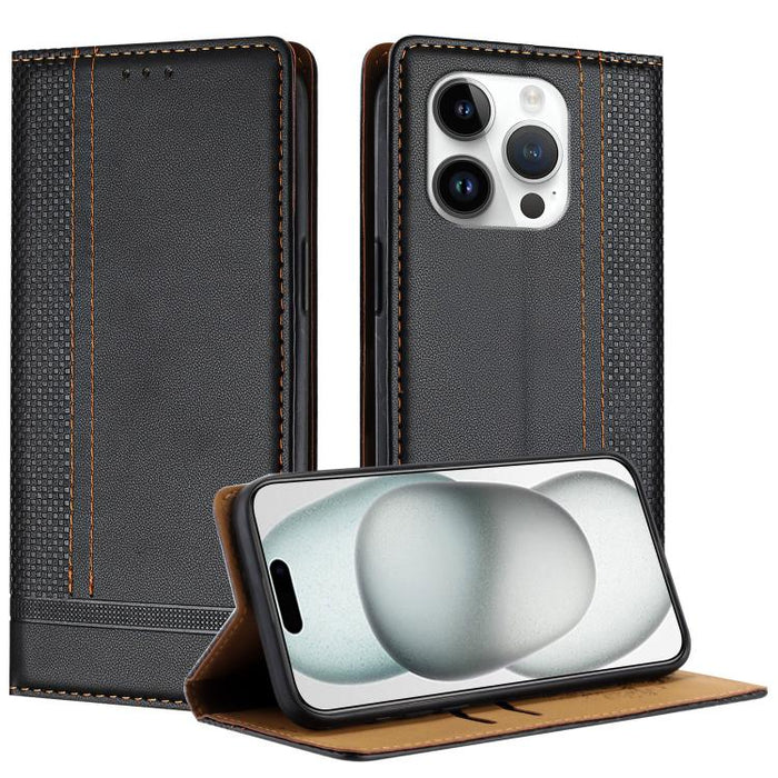 Funda para teléfono de cuero vegano resistente a los arañazos con diseño de costuras, For iPhone 15, For iPhone 14 Plus, For iPhone 14 Pro, For iPhone 14 Pro Max, For iPhone 8/7/6/SE 2022, For iPhone 13 Pro Max, For iPhone 13 Pro, For iPhone 13 / 14   ...
