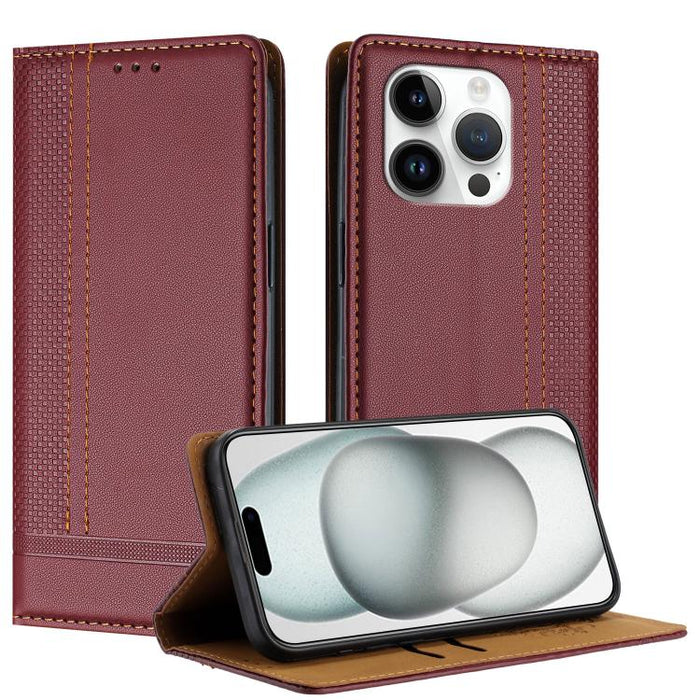 Funda para teléfono de cuero vegano resistente a los arañazos con diseño de costuras, For iPhone 15, For iPhone 14 Plus, For iPhone 14 Pro, For iPhone 14 Pro Max, For iPhone 8/7/6/SE 2022, For iPhone 13 Pro Max, For iPhone 13 Pro, For iPhone 13 / 14   ...