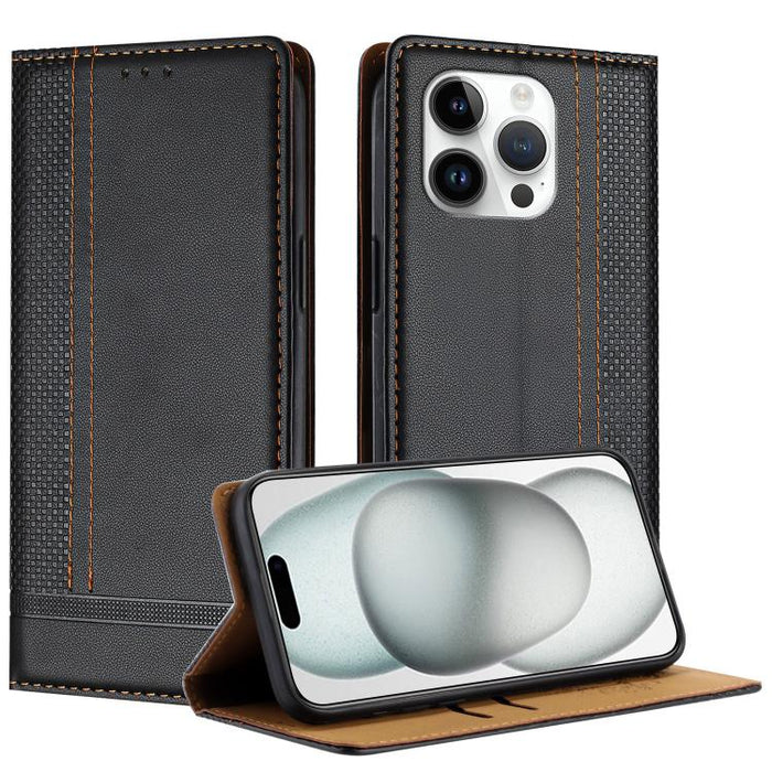 Funda para teléfono de cuero vegano resistente a los arañazos con diseño de costuras, For iPhone 15, For iPhone 14 Plus, For iPhone 14 Pro, For iPhone 14 Pro Max, For iPhone 8/7/6/SE 2022, For iPhone 13 Pro Max, For iPhone 13 Pro, For iPhone 13 / 14   ...