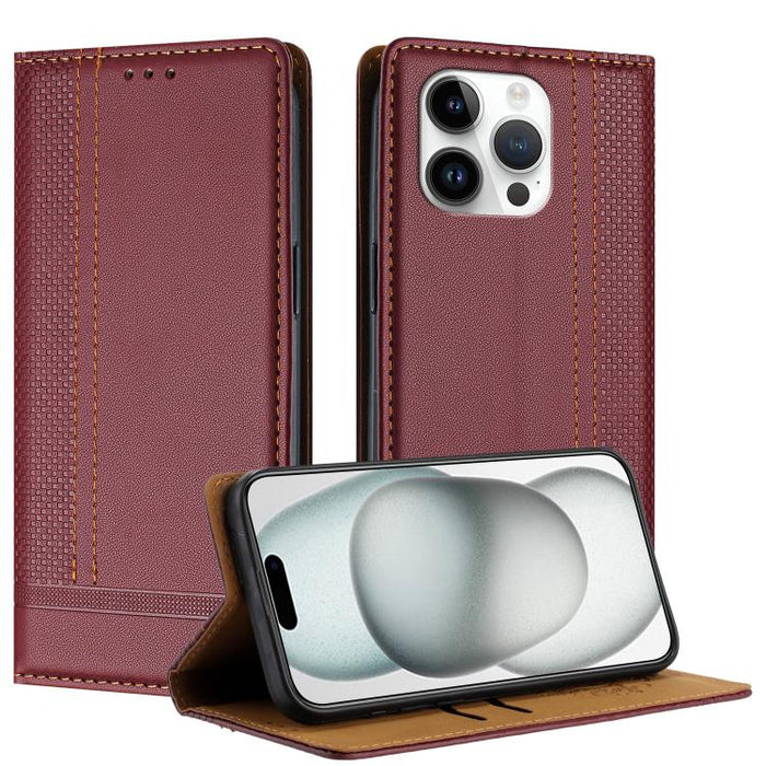 Funda para teléfono de cuero vegano resistente a los arañazos con diseño de costuras, For iPhone 15, For iPhone 14 Plus, For iPhone 14 Pro, For iPhone 14 Pro Max, For iPhone 8/7/6/SE 2022, For iPhone 13 Pro Max, For iPhone 13 Pro, For iPhone 13 / 14   ...