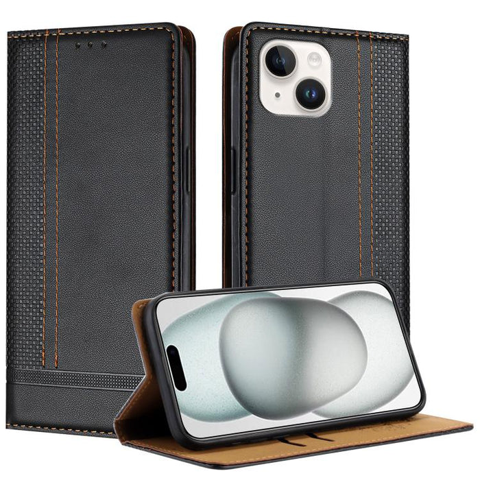 Funda para teléfono de cuero vegano resistente a los arañazos con diseño de costuras, For iPhone 15, For iPhone 14 Plus, For iPhone 14 Pro, For iPhone 14 Pro Max, For iPhone 8/7/6/SE 2022, For iPhone 13 Pro Max, For iPhone 13 Pro, For iPhone 13 / 14   ...