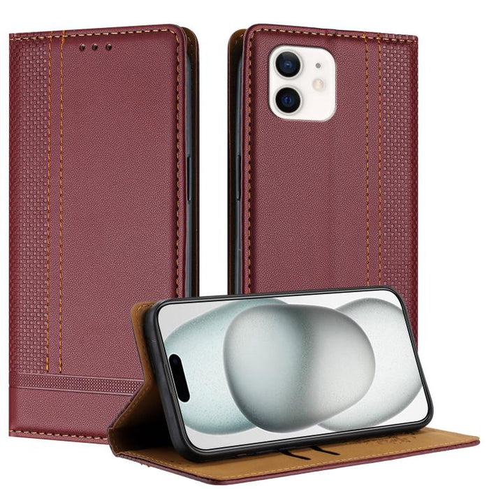 Funda para teléfono de cuero vegano resistente a los arañazos con diseño de costuras, For iPhone 15, For iPhone 14 Plus, For iPhone 14 Pro, For iPhone 14 Pro Max, For iPhone 8/7/6/SE 2022, For iPhone 13 Pro Max, For iPhone 13 Pro, For iPhone 13 / 14   ...