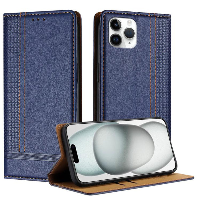 Funda para teléfono de cuero vegano resistente a los arañazos con diseño de costuras, For iPhone 12 mini, For iPhone 11 Pro Max, For iPhone 11, For iPhone 11 Pro, For iPhone XR, For iPhone XS Max, For iPhone X, For iPhone 8 Plus/7 Plus/6 Plus