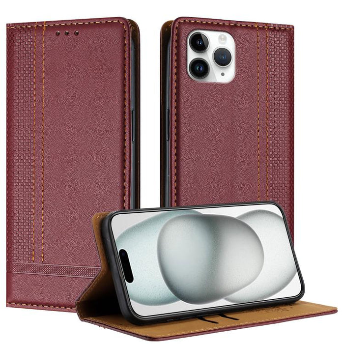 Funda para teléfono de cuero vegano resistente a los arañazos con diseño de costuras, For iPhone 12 mini, For iPhone 11 Pro Max, For iPhone 11, For iPhone 11 Pro, For iPhone XR, For iPhone XS Max, For iPhone X, For iPhone 8 Plus/7 Plus/6 Plus
