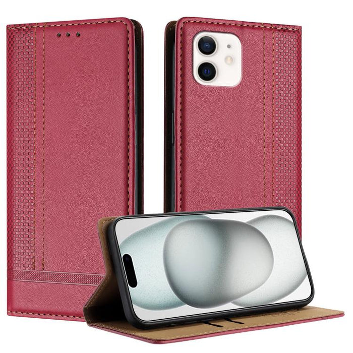 Funda para teléfono de cuero vegano resistente a los arañazos con diseño de costuras, For iPhone 12 mini, For iPhone 11 Pro Max, For iPhone 11, For iPhone 11 Pro, For iPhone XR, For iPhone XS Max, For iPhone X, For iPhone 8 Plus/7 Plus/6 Plus