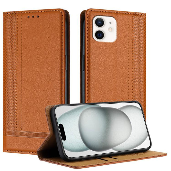 Funda para teléfono de cuero vegano resistente a los arañazos con diseño de costuras, For iPhone 12 mini, For iPhone 11 Pro Max, For iPhone 11, For iPhone 11 Pro, For iPhone XR, For iPhone XS Max, For iPhone X, For iPhone 8 Plus/7 Plus/6 Plus