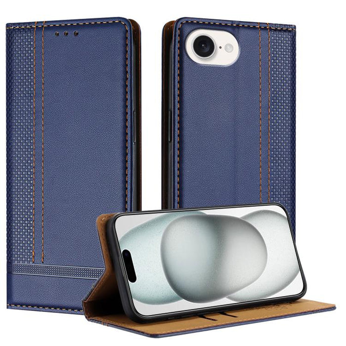 Funda para teléfono de cuero vegano resistente a los arañazos con diseño de costuras, For iPhone 17e / 16e, For iPhone 17 Pro Max, For iPhone 17 Pro, For iPhone 17, For iPhone Air, For iPhone 16 Pro Max, For iPhone 16 Pro, For iPhone 16 Plus           ...