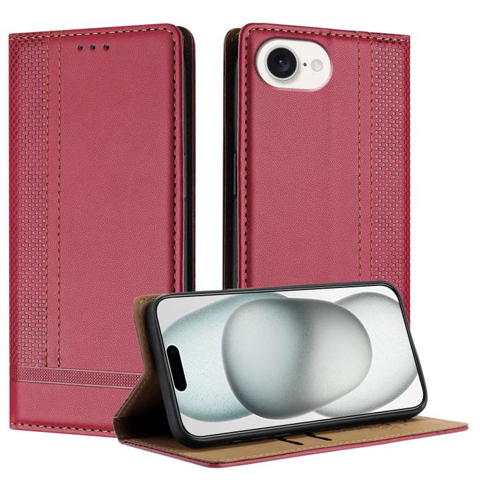 Funda para teléfono de cuero vegano resistente a los arañazos con diseño de costuras, For iPhone 17e / 16e, For iPhone 17 Pro Max, For iPhone 17 Pro, For iPhone 17, For iPhone Air, For iPhone 16 Pro Max, For iPhone 16 Pro, For iPhone 16 Plus           ...