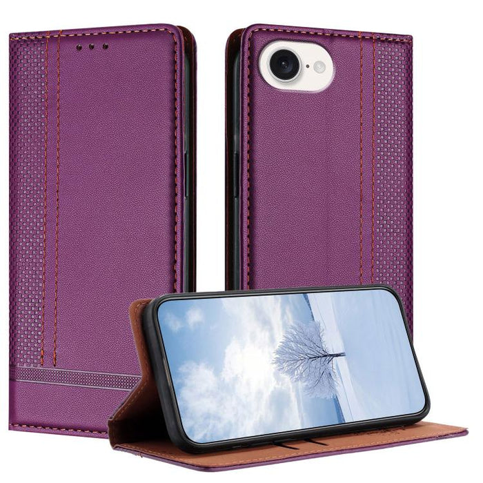 Funda para teléfono de cuero vegano resistente a los arañazos con diseño de costuras, For iPhone 17e / 16e, For iPhone 17 Pro Max, For iPhone 17 Pro, For iPhone 17, For iPhone Air, For iPhone 16 Pro Max, For iPhone 16 Pro, For iPhone 16 Plus           ...