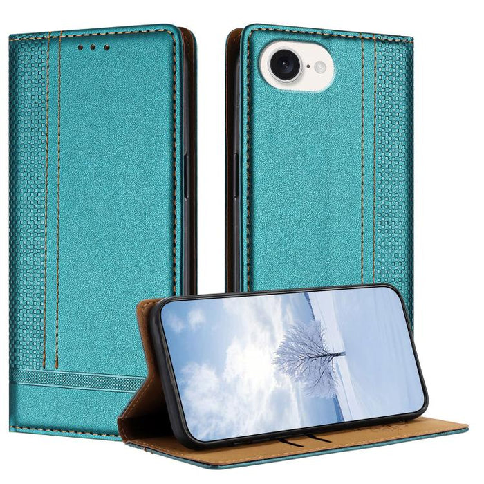 Funda para teléfono de cuero vegano resistente a los arañazos con diseño de costuras, For iPhone 17e / 16e, For iPhone 17 Pro Max, For iPhone 17 Pro, For iPhone 17, For iPhone Air, For iPhone 16 Pro Max, For iPhone 16 Pro, For iPhone 16 Plus           ...