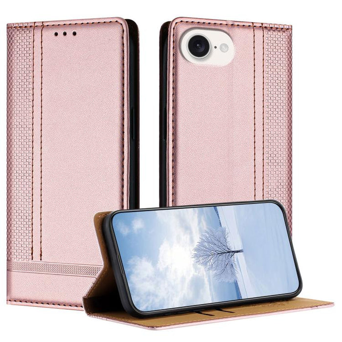 Funda para teléfono de cuero vegano resistente a los arañazos con diseño de costuras, For iPhone 17e / 16e, For iPhone 17 Pro Max, For iPhone 17 Pro, For iPhone 17, For iPhone Air, For iPhone 16 Pro Max, For iPhone 16 Pro, For iPhone 16 Plus           ...