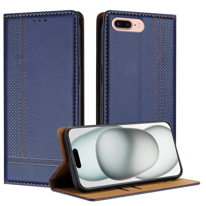 Funda para teléfono de cuero vegano resistente a los arañazos con diseño de costuras, For iPhone 12 mini, For iPhone 11 Pro Max, For iPhone 11, For iPhone 11 Pro, For iPhone XR, For iPhone XS Max, For iPhone X, For iPhone 8 Plus/7 Plus/6 Plus