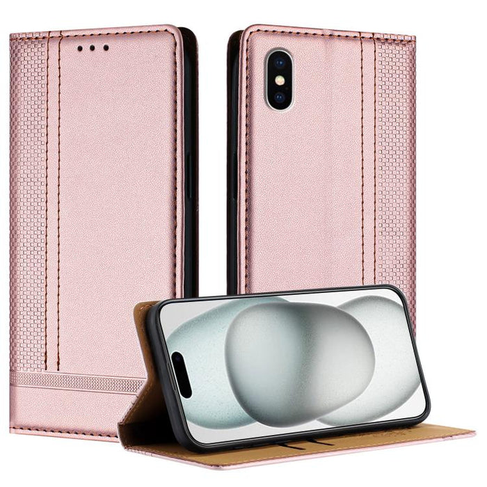 Funda para teléfono de cuero vegano resistente a los arañazos con diseño de costuras, For iPhone 12 mini, For iPhone 11 Pro Max, For iPhone 11, For iPhone 11 Pro, For iPhone XR, For iPhone XS Max, For iPhone X, For iPhone 8 Plus/7 Plus/6 Plus