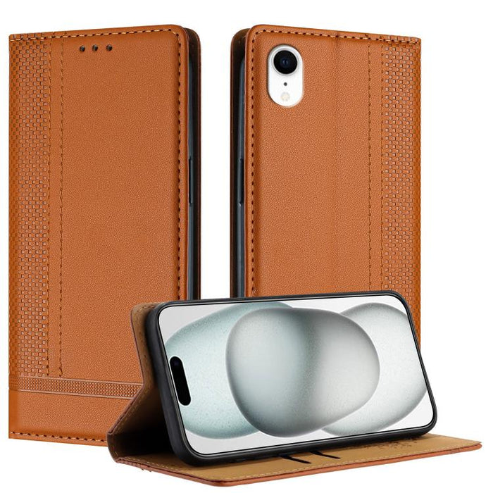 Funda para teléfono de cuero vegano resistente a los arañazos con diseño de costuras, For iPhone 12 mini, For iPhone 11 Pro Max, For iPhone 11, For iPhone 11 Pro, For iPhone XR, For iPhone XS Max, For iPhone X, For iPhone 8 Plus/7 Plus/6 Plus