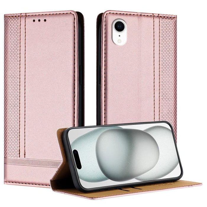 Funda para teléfono de cuero vegano resistente a los arañazos con diseño de costuras, For iPhone 12 mini, For iPhone 11 Pro Max, For iPhone 11, For iPhone 11 Pro, For iPhone XR, For iPhone XS Max, For iPhone X, For iPhone 8 Plus/7 Plus/6 Plus