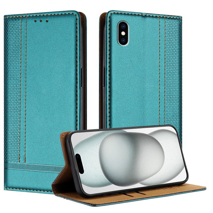 Funda para teléfono de cuero vegano resistente a los arañazos con diseño de costuras, For iPhone 12 mini, For iPhone 11 Pro Max, For iPhone 11, For iPhone 11 Pro, For iPhone XR, For iPhone XS Max, For iPhone X, For iPhone 8 Plus/7 Plus/6 Plus